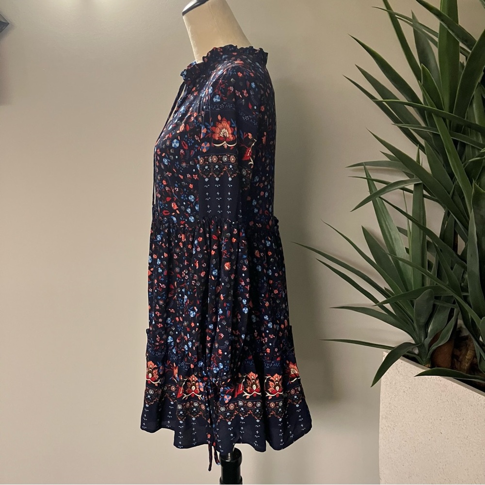 Glamorous Sugar, Sugar Navy Blue Disty Pint Swing Dress - Picture 4 of 12